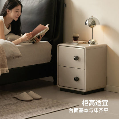 实木床头柜现代简约储物柜卧室床边灰色边几收纳柜