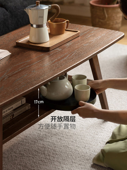 实木茶几北欧橡木咖啡桌简约茶桌小户型客厅原木家具