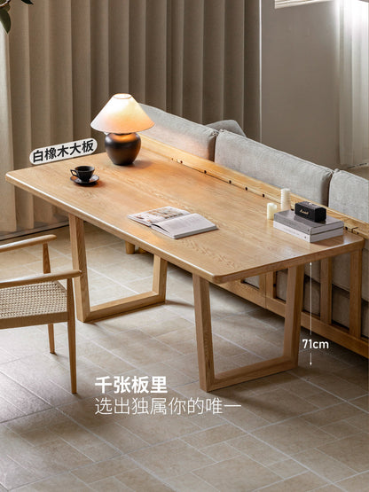 实木餐桌原木大板桌餐厅侘寂风简约长桌客厅茶桌办公书桌