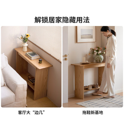 实木桌客厅现代简约长条桌小户型橡木过道玄关台