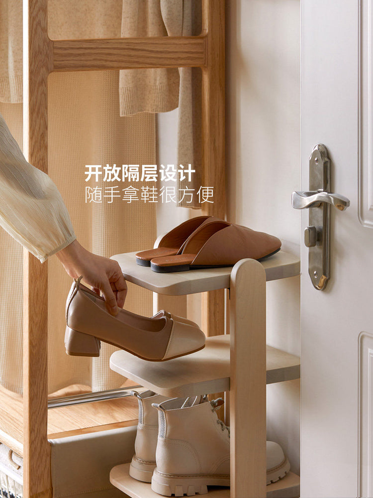 实木鞋架现代简约门口入户多层收纳架小户型客厅极窄鞋柜