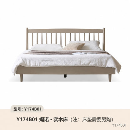 轻奢实木床北欧原木双人床现代简约大床温莎床卧室家具