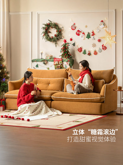 布艺沙发客厅直排可拆洗雪尼尔三人位沙发