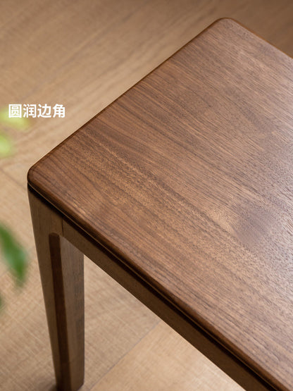 全实木凳子餐厅简约黑胡桃木餐凳现代原木化妆凳板凳