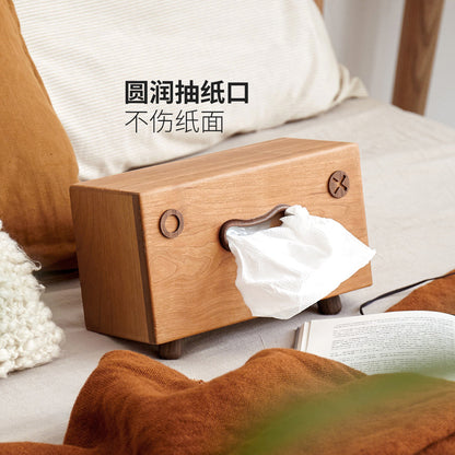实木纸巾盒小户型木质餐巾纸盒创意纸抽盒客厅收纳盒