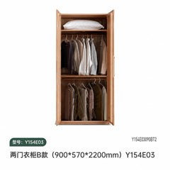 实木衣柜现代简约卧室衣橱衣帽间原木风收纳储物柜