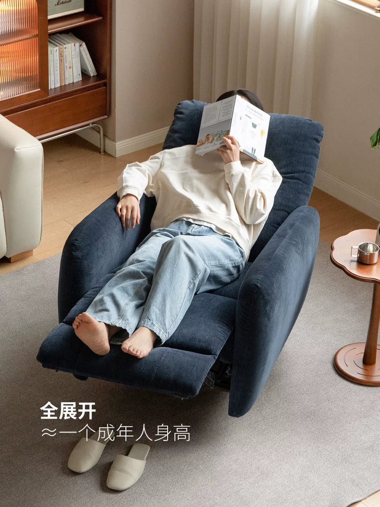 布艺沙发椅客厅现代简约单人椅阳台小户型伸缩躺椅