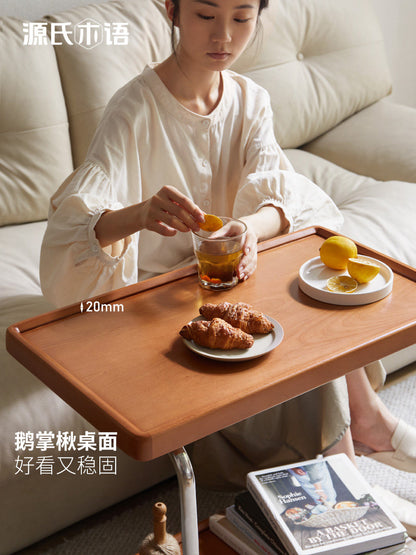 实木边几简约复古客厅沙发侧边桌收纳可移动中古小茶几