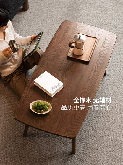 实木茶几北欧橡木咖啡桌简约茶桌小户型客厅原木家具