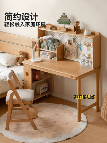 实木儿童学习桌课桌书桌书架一体桌子小学生写字桌