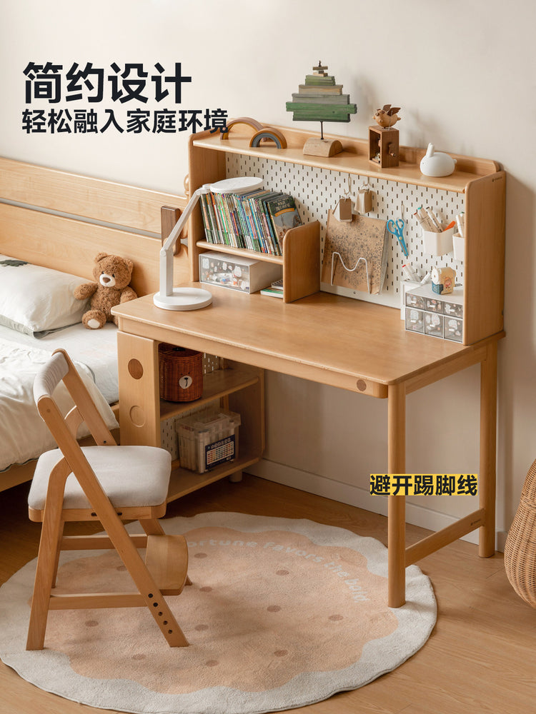 实木儿童学习桌课桌书桌书架一体桌子小学生写字桌