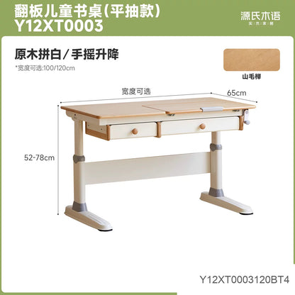 实木儿童学习桌升降桌书桌带护眼灯桌子小学生写字桌