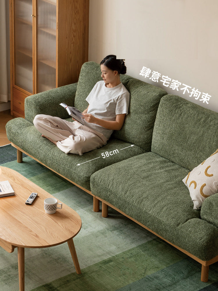 实木客厅布艺沙发小户型北欧现代简约直排沙发四人位