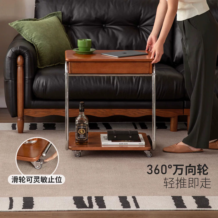 实木边几客厅包豪斯沙发移动边桌阳台小户型复古C型角几