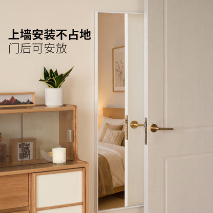 铁艺穿衣镜现代简约钢化镜卧室可翻折试衣镜全身镜