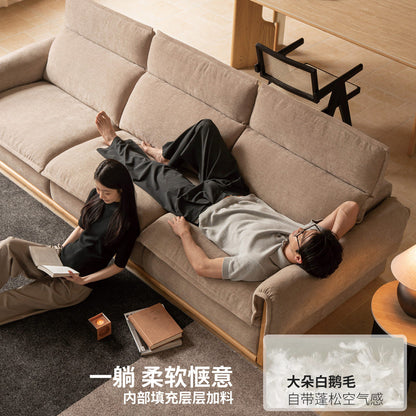 实木客厅现代简约直排橡木小户型豆腐块沙发