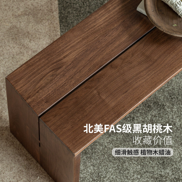 实木长条凳现代简约餐厅黑胡桃木板凳餐凳换鞋凳床尾凳
