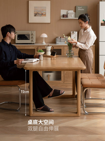 实木餐桌餐厅简约原木大板桌白蜡木书房工作台长桌子
