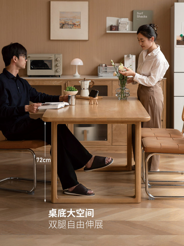 实木餐桌餐厅简约原木大板桌白蜡木书房工作台长桌子