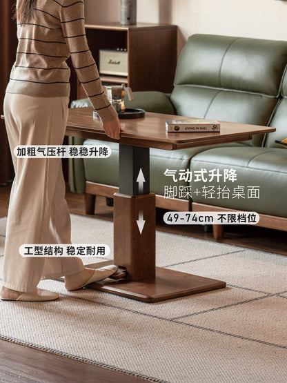 实木茶几黑胡桃木升降餐桌橡木书桌现代简约客厅茶桌