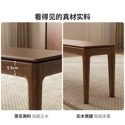 实木长条凳北欧板凳黑胡桃木餐厅凳子卧室床尾凳长凳