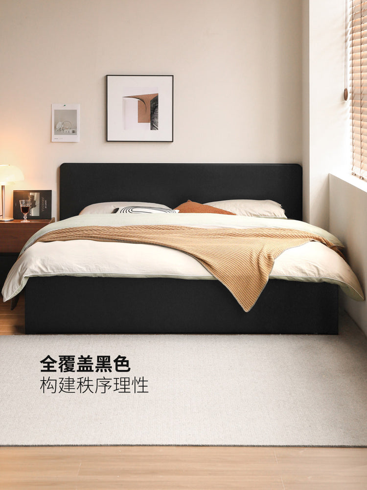 实木箱体床极简黑色储物床小户型全开高箱床卧室家具