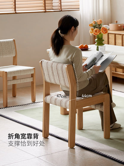 实木餐椅餐厅椅子复古靠背椅法式休闲椅橡木餐桌椅