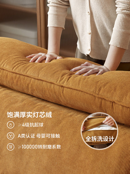 布艺沙发客厅高靠背直排可拆洗灯芯绒高脚沙发