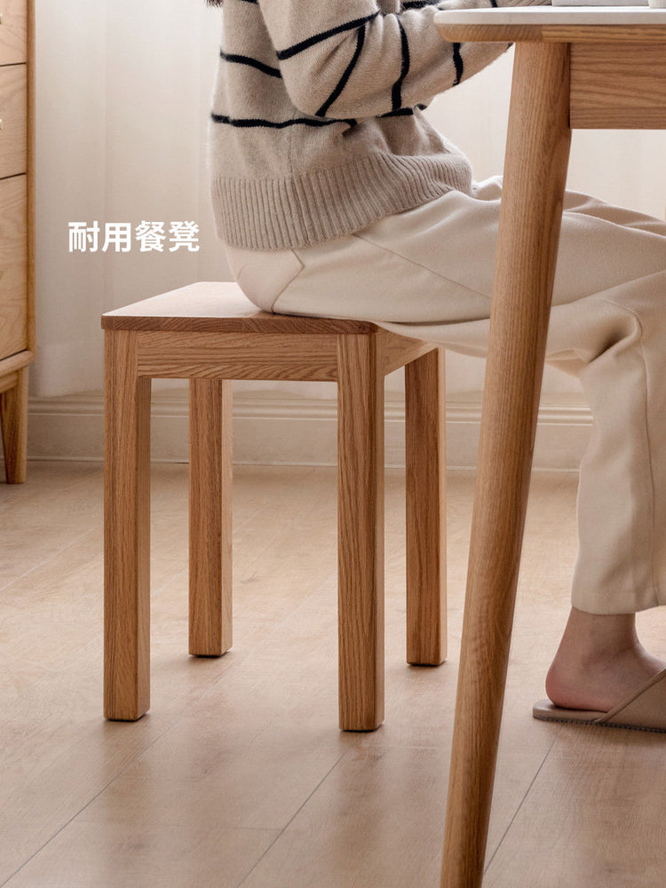 实木凳子北欧简约原木方凳餐厅餐凳换鞋凳橡木化妆凳