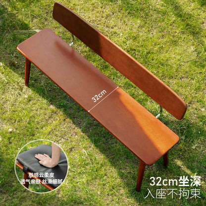 实木长条凳餐厅包豪斯休闲凳软包长凳中古风靠背凳子