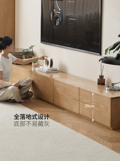 实木电视柜现代简约落地收纳储物柜客厅白蜡木原木风地柜