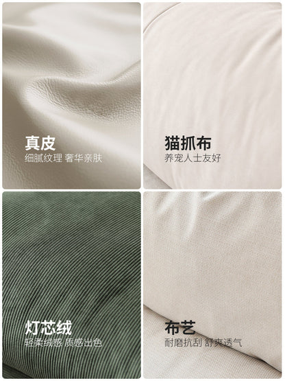 布艺沙发客厅简约三人位真皮沙发白色猫抓高脚布沙发