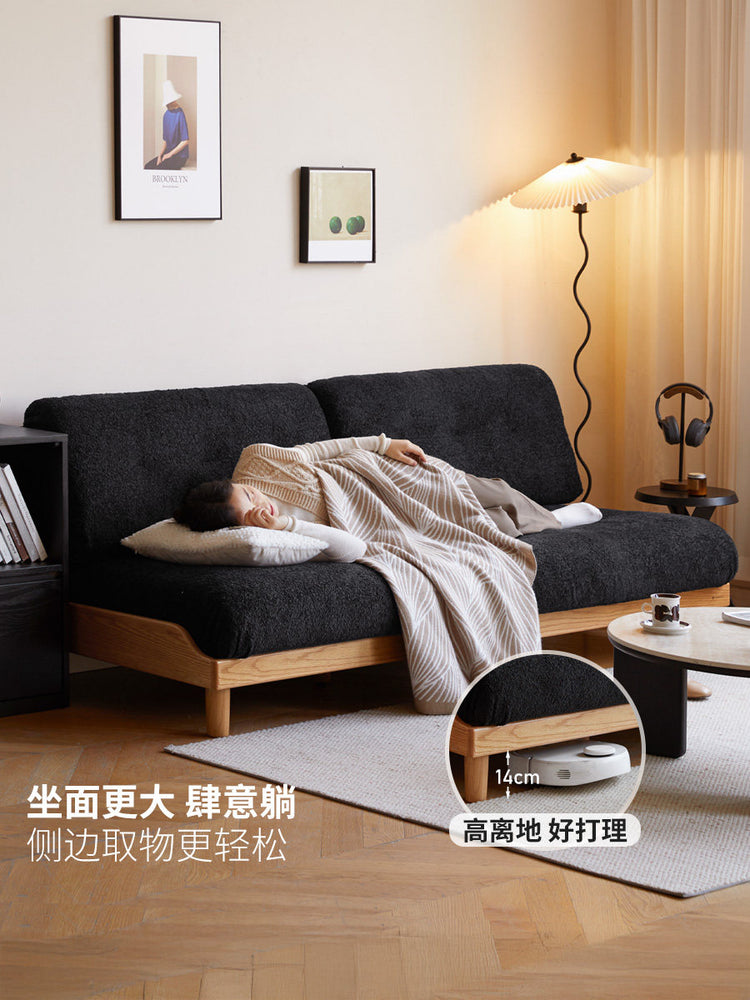 实木客厅现代简约水曲柳直排沙发布艺可拆洗沙发