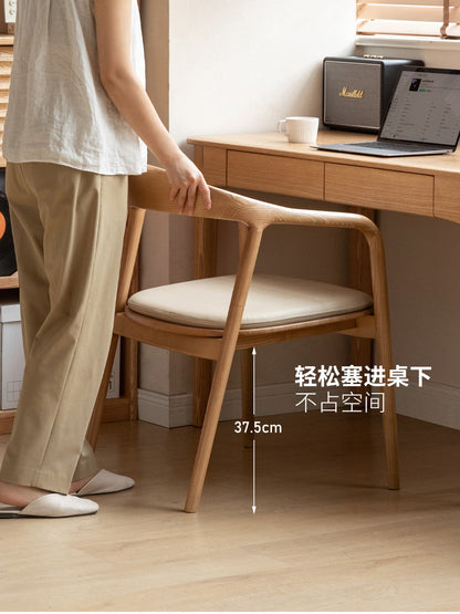 实木书椅白蜡木餐椅舒适软包靠背椅扶手椅总统椅书房椅子