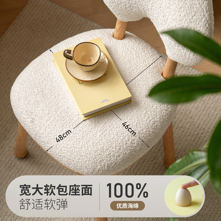 实木化妆凳现代简约软包凳女生卧室凳子白蜡木梳妆凳