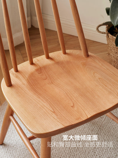实木餐椅现代简约靠背椅樱桃木温莎椅北欧书桌椅子