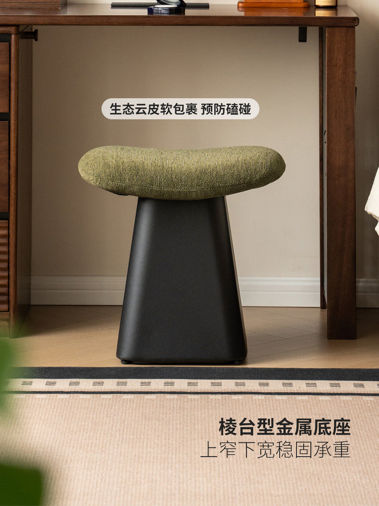 化妆椅卧室中古风梳妆凳马鞍形布艺软包凳换鞋沙发凳