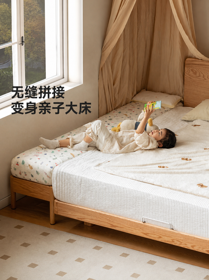实木儿童床现代简约床边单人床加宽拼接神器男孩女孩小床