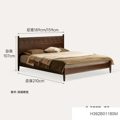 实木床经典中古大板床卧室复古双人床1.8米1.5米大床