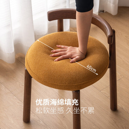 实木板凳简约休闲矮凳带靠背化妆凳久坐舒适软包凳子