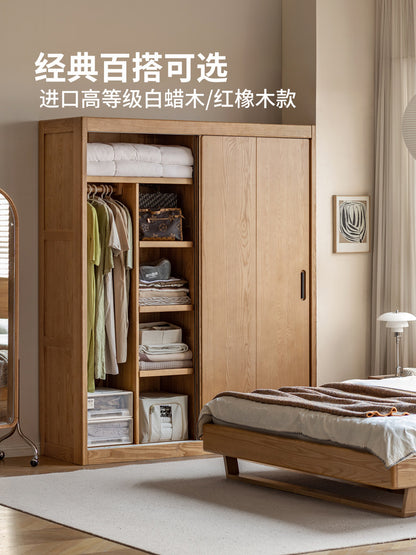 实木衣柜黑胡桃木移门大衣橱卧室推拉门柜子收纳柜
