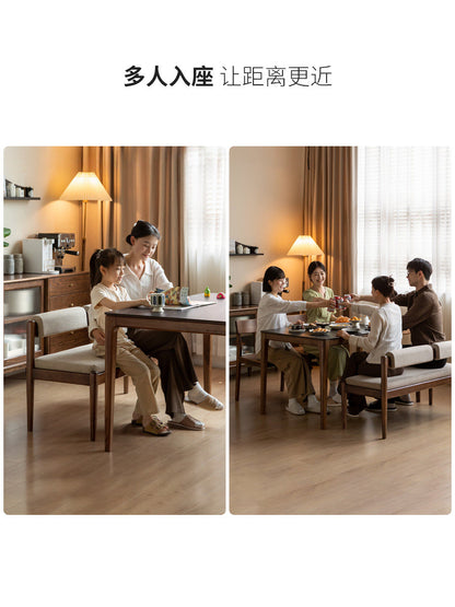 实木长条凳黑胡桃木吃饭凳子软包长凳简约餐厅靠背长板凳