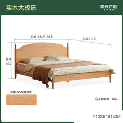 实木床法式中古樱桃木双人床复古家具卧室1.8米大床