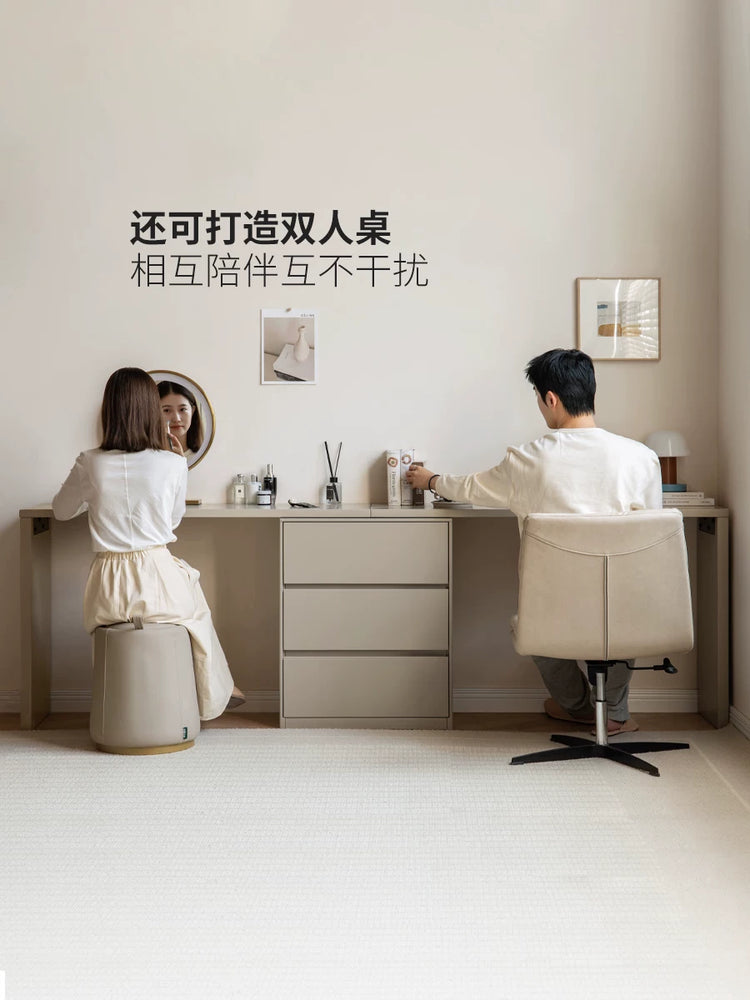 实木伸缩梳妆台卧室家具轻奢收纳化妆桌现代简约斗柜桌子