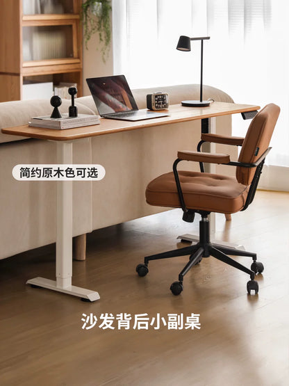 实木书桌小户型书房电动升降桌现代简约办公桌电脑桌