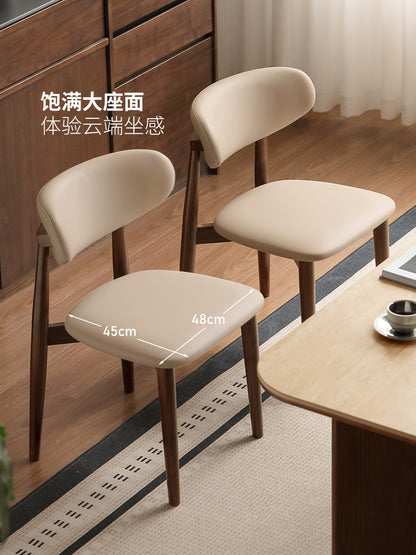 实木餐椅黑胡桃木餐厅软包椅休闲靠背椅简约吃饭椅子