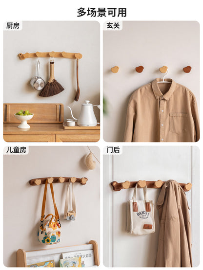 实木挂钩入户门玄关挂衣架创意小鸟壁挂墙上衣服架