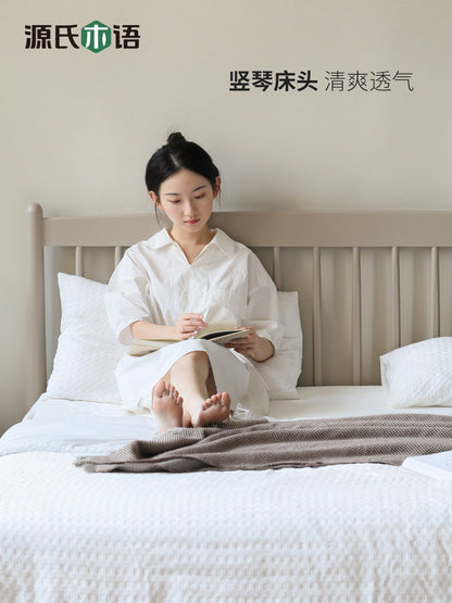 轻奢实木床北欧原木双人床现代简约大床温莎床卧室家具