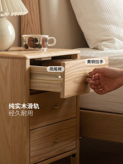 实木床头柜现代简约床边柜北欧抽屉储物柜橡木家具