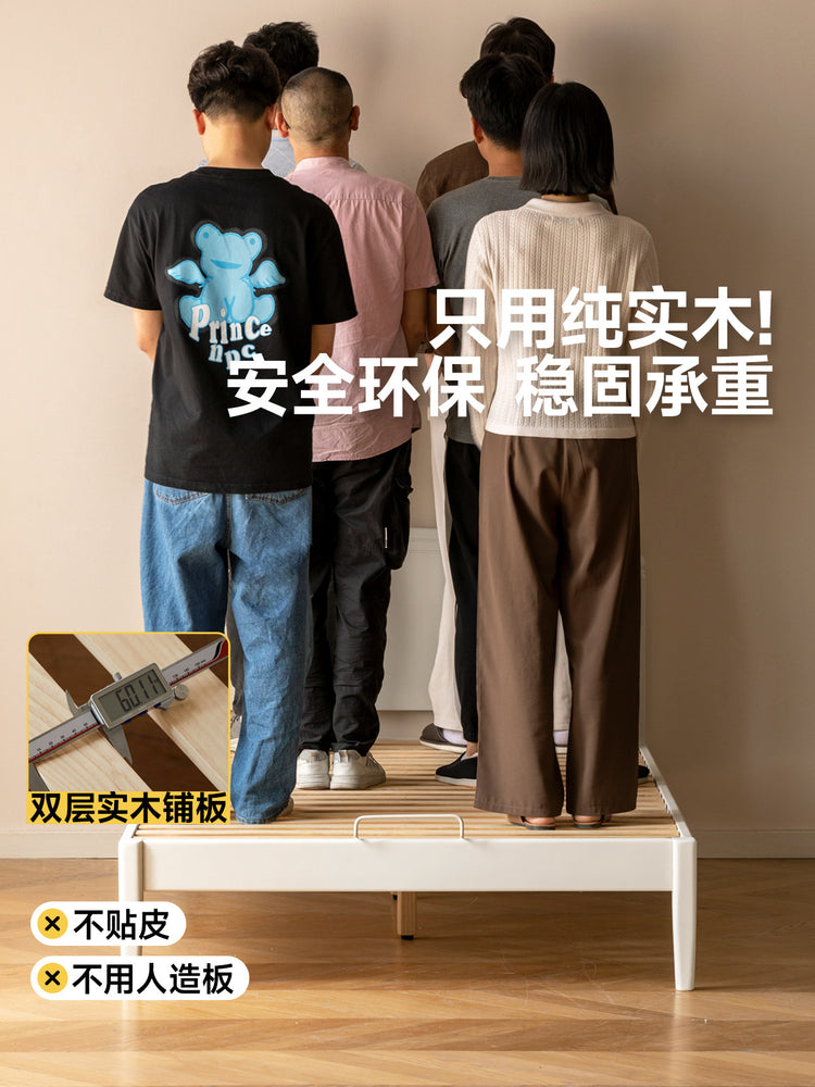 实木儿童床美式奶油风白色公主床小户型青少年环保单人床